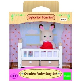 Lit de bébé avec figurine bébé Lapin Chocolat - SYLVANIAN FAMILIES - LES MEUBLES ET ACCESSOIRES