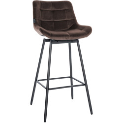Tabouret de bar pivotant Weston en velours marron