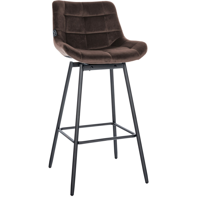 Tabouret de bar pivotant en velours Weston brun