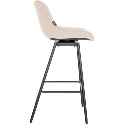 Tabouret de bar pivotant en velours Weston crème