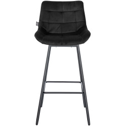 Tabouret de bar pivotant en velours Weston noir