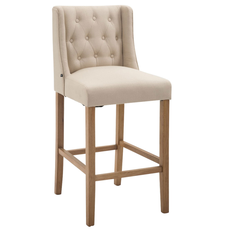 Tabouret de bar Cassandra tissu antique clair crème