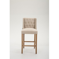 Tabouret de bar Cassandra tissu antique clair crème