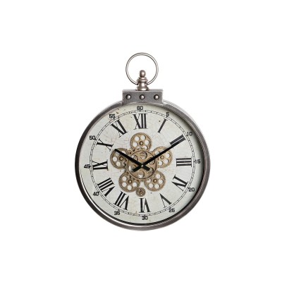 Horloge Murale DKD Home Decor Mouvement Noir Gris Fer (46 x 6 x 60 cm)