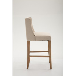 Tabouret de bar Cassandra tissu antique clair crème
