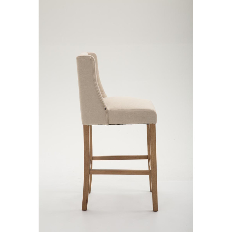 Tabouret de bar Cassandra tissu antique clair crème