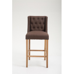 Tabouret de bar Cassandra tissu antique clair brun