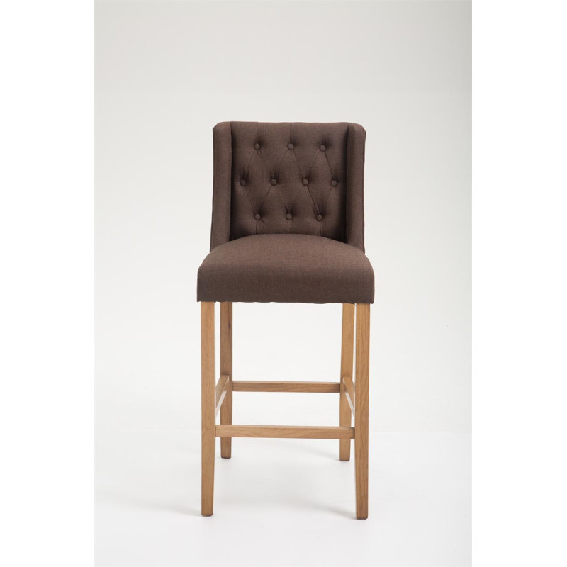 Tabouret de bar Cassandra tissu antique clair brun