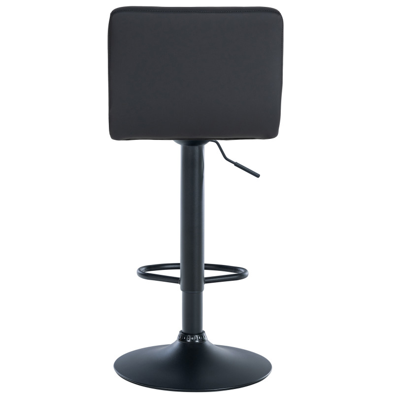 Tabouret de bar Feni, similicuir, noir noir