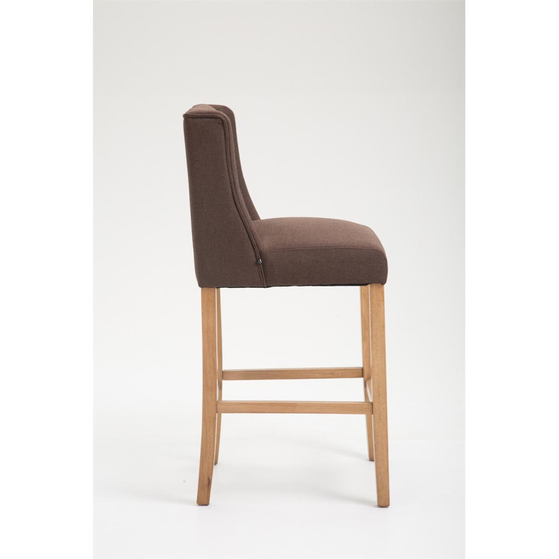 Tabouret de bar Cassandra tissu antique clair brun
