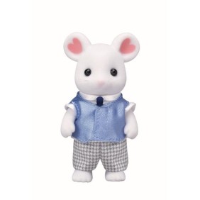 Figurine Famille Souris Marshmallow Sylvanian - SYLVANIAN FAMILIES - 5308 - Articulée et Habillée - Mixte