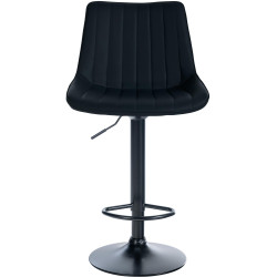 Tabouret de bar Toni simili cuir noir noir