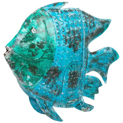 Figurine Décorative Alexandra House Living Bleu Bois de manguier Poisson 10 x 80 x 105 cm