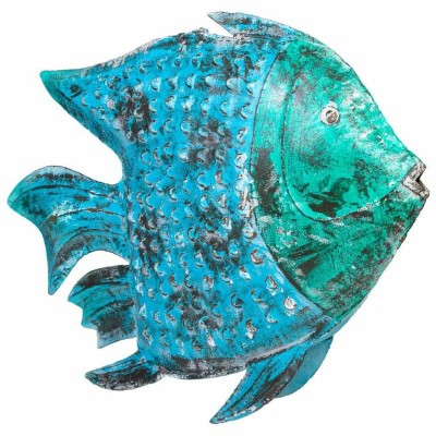 Figurine Décorative Alexandra House Living Bleu Bois de manguier Poisson 10 x 80 x 105 cm