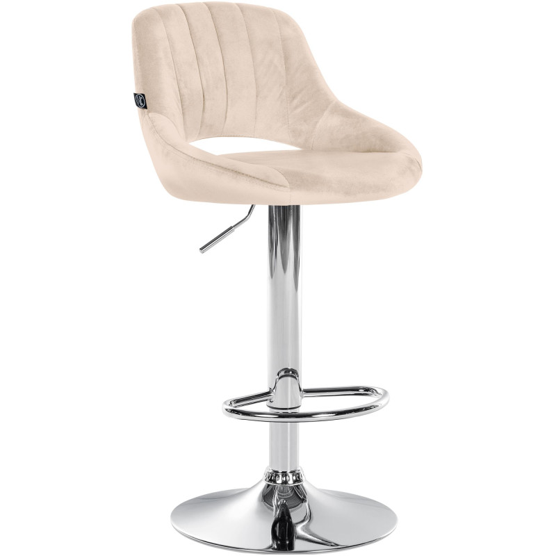 Tabouret de bar Milet velours chrome