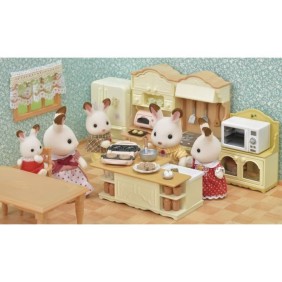 SYLVANIAN FAMILIES - Le meuble de cuisine et accessoires - Blanc - Chine - 3 ans et plus