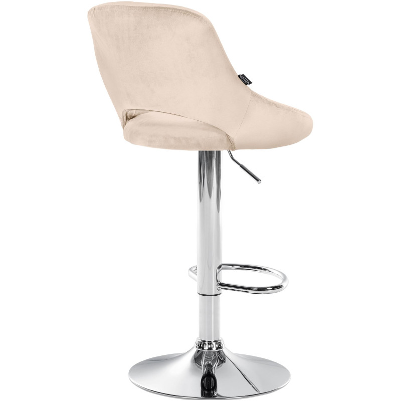 Tabouret de bar Milet velours chrome