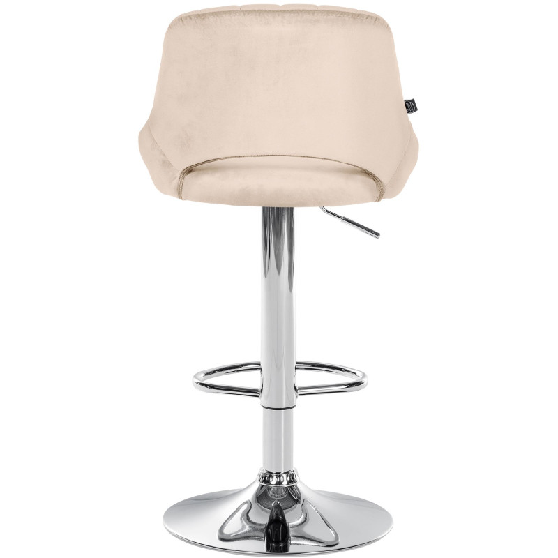 Tabouret de bar Milet velours chrome