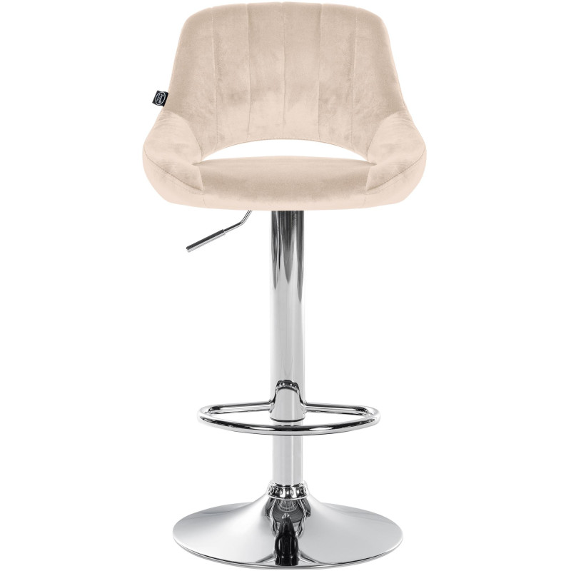 Tabouret de bar Milet velours chrome