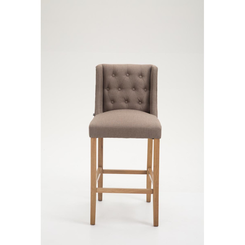 Tabouret de bar Cassandra tissu antique clair taupe