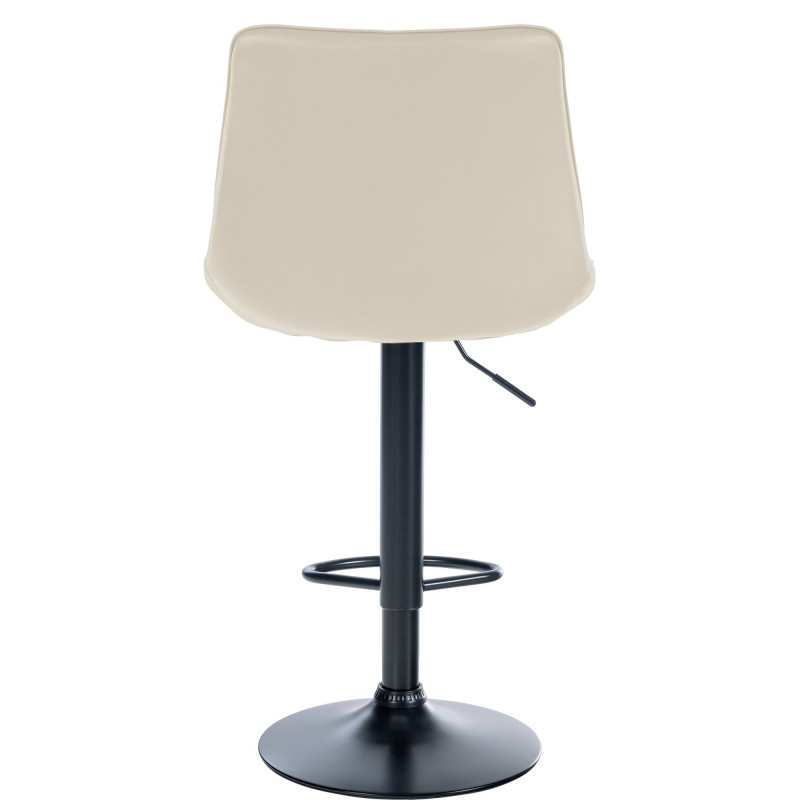 Taburete de bar Toni en piel sintйtica Crema,Negro