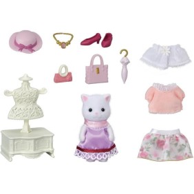 SYLVANIAN FAMILIES - 5461 - La valisette de mode et grande soeur chat persan - Le village