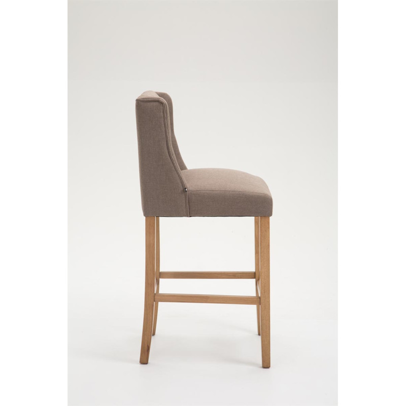 Tabouret de bar Cassandra tissu antique clair taupe