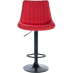 Tabouret de bar Toni tissu noir rouge