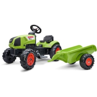 Tracteur a pédales - FALK - Claas avec remorque - Des 2 ans -100% Fabriqué en France -75% de plastique recyclé