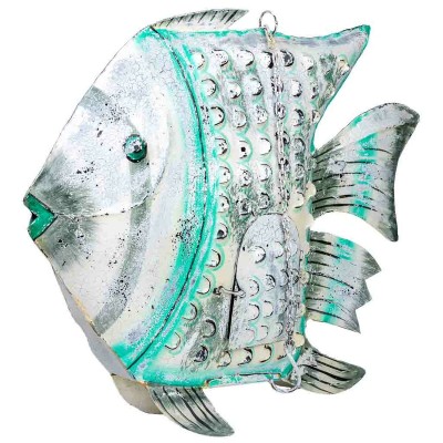 Figurine Décorative Alexandra House Living Blanc Vert Bois de manguier Poisson 15 x 65 x 80 cm