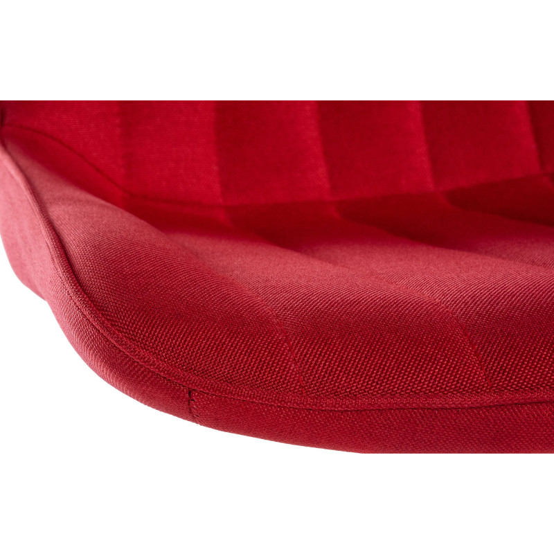 Tabouret de bar Toni tissu chrome rouge