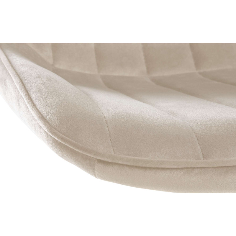 Taburete de bar Toni en terciopelo Crema,Negro