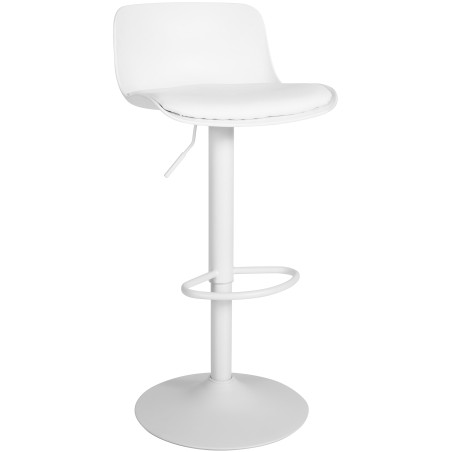 Tabouret de bar Almada en similicuir blanc