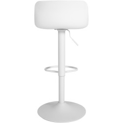 Tabouret de bar Almada, similicuir blanc