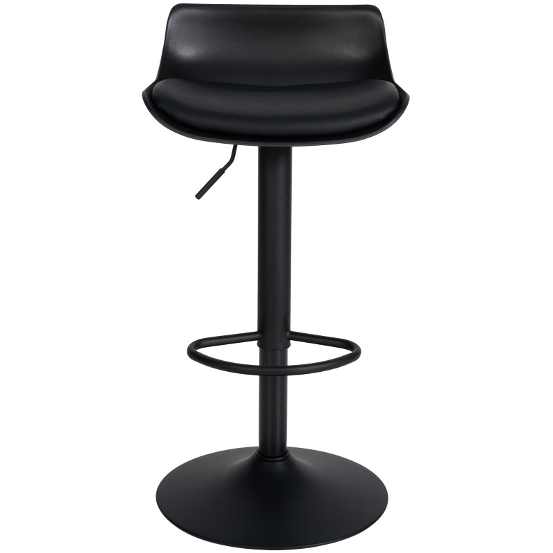 Tabouret de bar Aveiro en similicuir noir