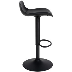 Tabouret de bar Aveiro similicuir noir