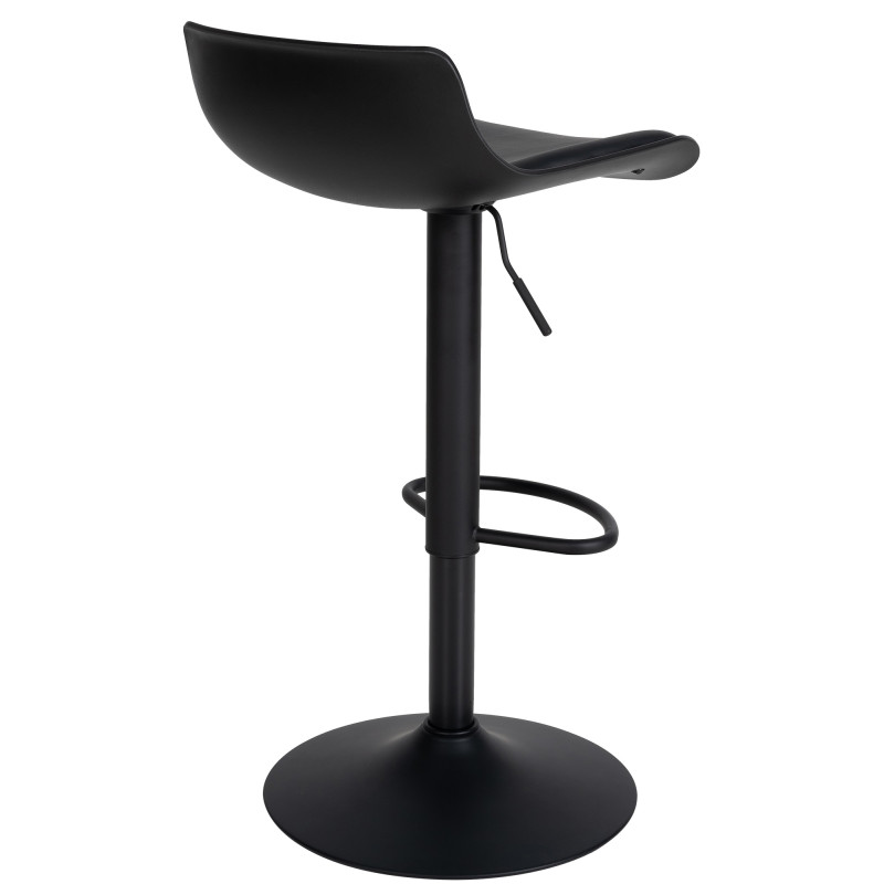 Tabouret de bar Aveiro en similicuir noir