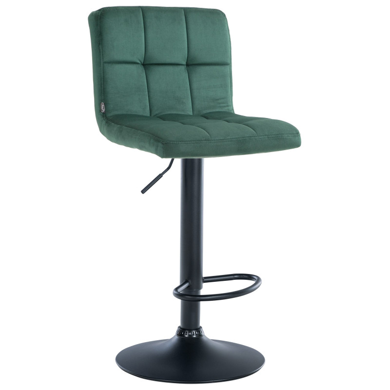 Tabouret de bar Pérou en velours noir