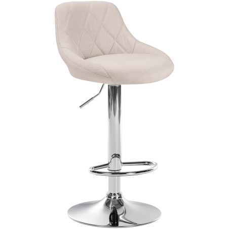 Tabouret de bar Lazio tissu chrome crème