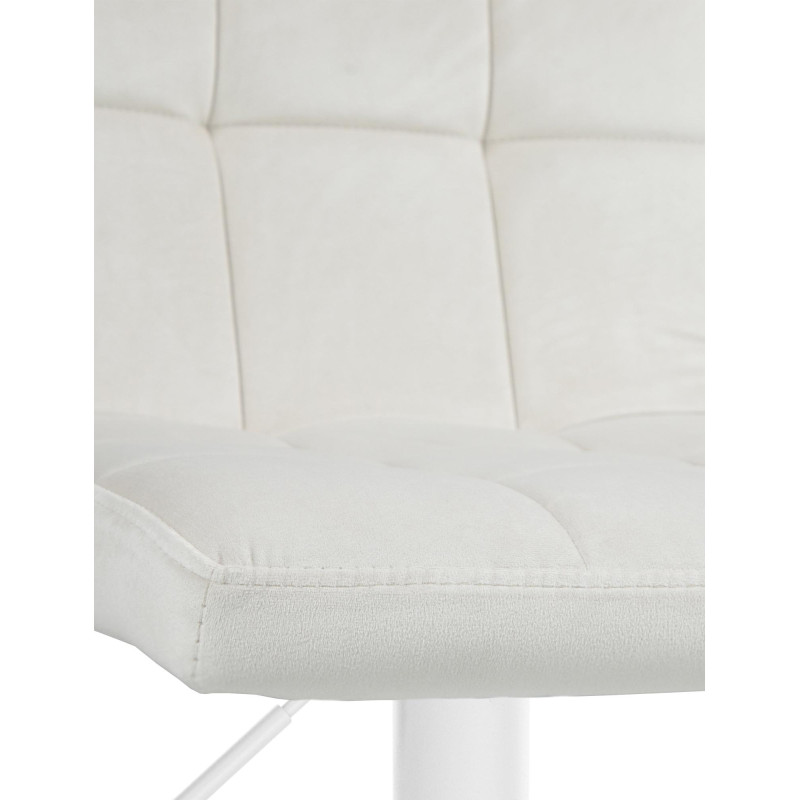 Tabouret de bar blanc en velours du Pérou