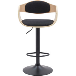 Tabouret de bar en tissu Kingston B naturel/noir
