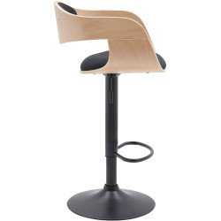 Tabouret de bar en tissu Kingston B naturel/noir