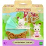 Figurines miniatures - SYLVANIAN FAMILIES - Les jumeaux Lapin Chocolat et leur poussette double