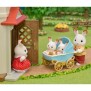 Figurines miniatures - SYLVANIAN FAMILIES - Les jumeaux Lapin Chocolat et leur poussette double