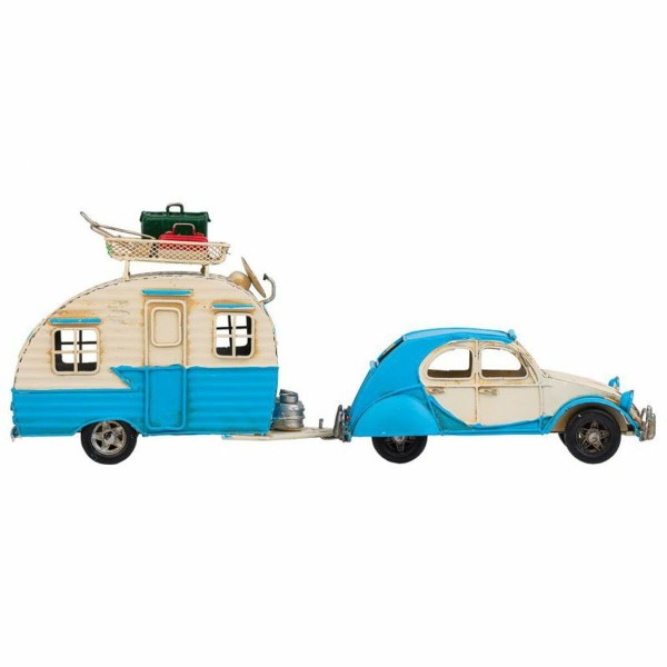 Figurine Décorative Alexandra House Living Bleu clair Fer ABS Camion Remorque 9 x 15 x 41 cm