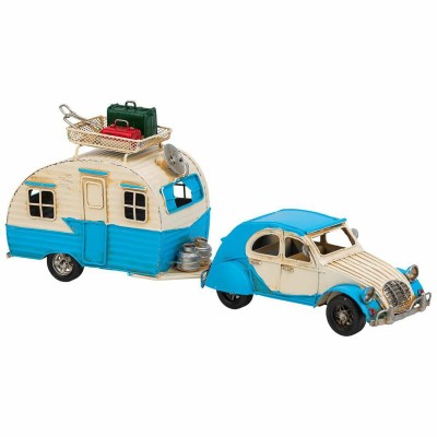 Figurine Décorative Alexandra House Living Bleu clair Fer ABS Camion Remorque 9 x 15 x 41 cm