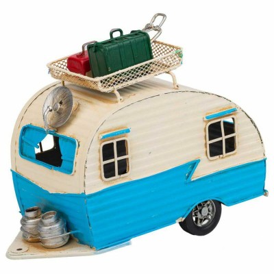 Figurine Décorative Alexandra House Living Bleu clair Fer ABS Camion Remorque 9 x 15 x 41 cm