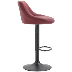 Tabouret de bar Lazio simili cuir noir bordeaux