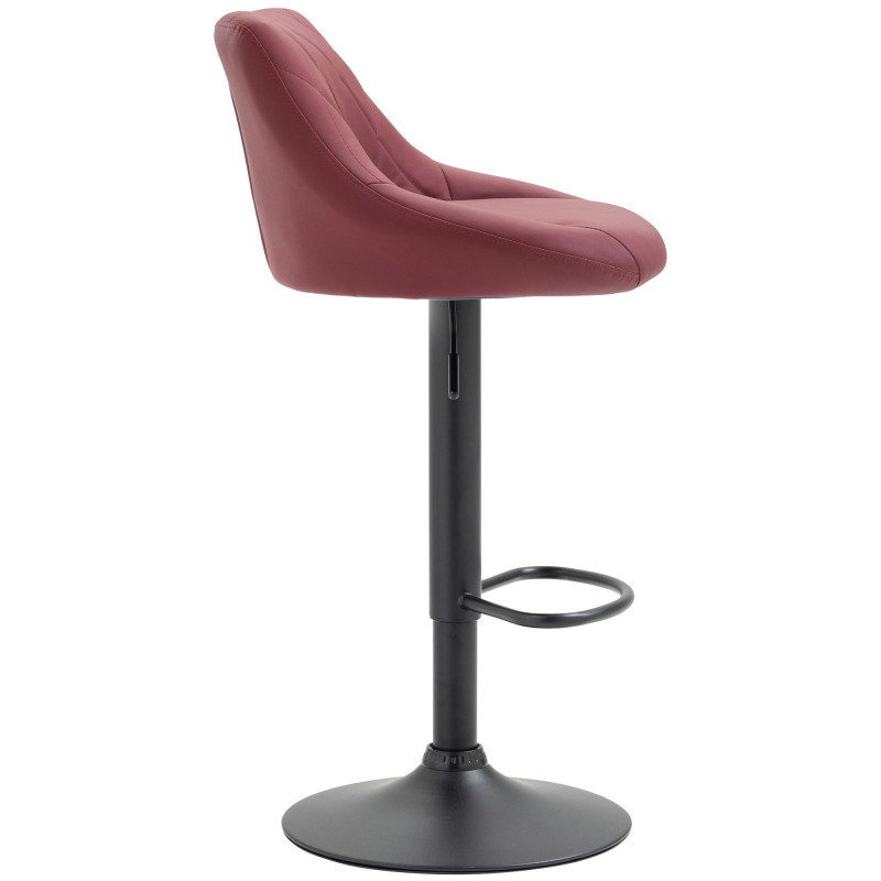 Tabouret de bar Lazio en similicuir noir Bordeaux rouge