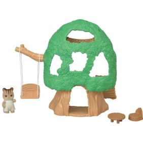 Figurines miniatures - SYLVANIAN FAMILIES - La cabane des bébés - Toboggan, balançoire, hamac